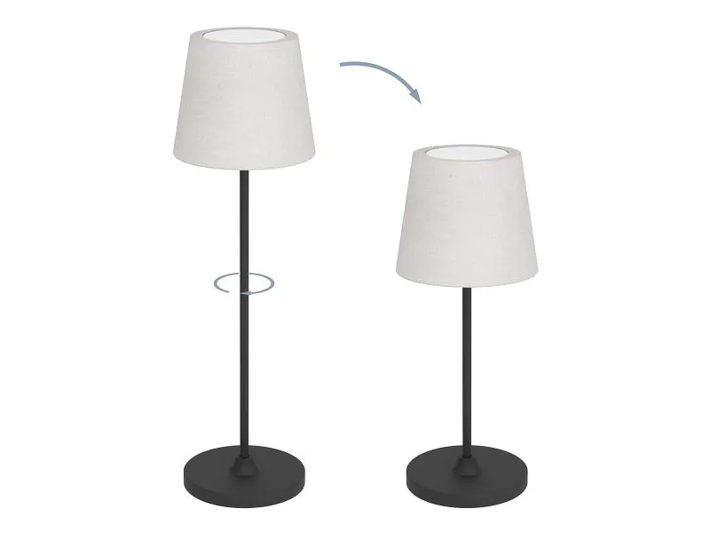 EGLO Leuchten Tischleuchte Leonero Akku H:340 LED-CCT Touch Weiss