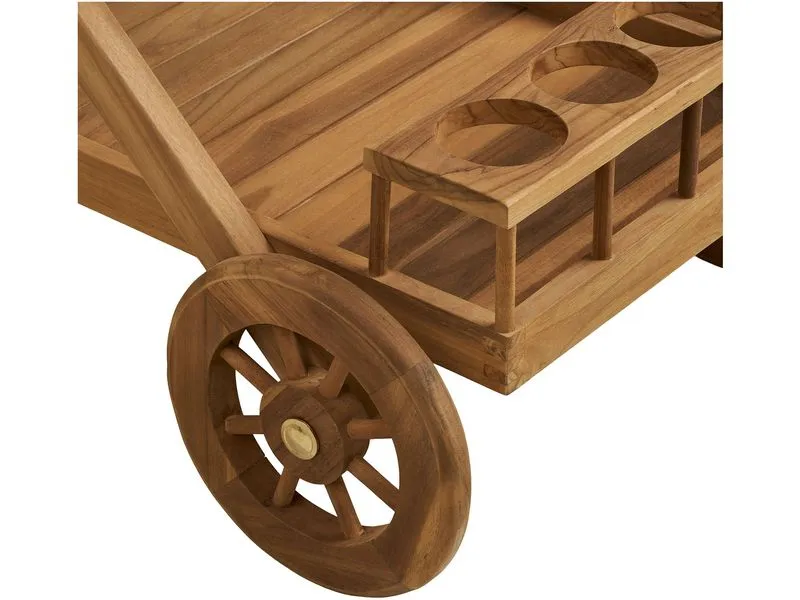 House Nordic Servierwagen Pasaku, 86 x 50 x 81 cm, Teakholz, Natur
