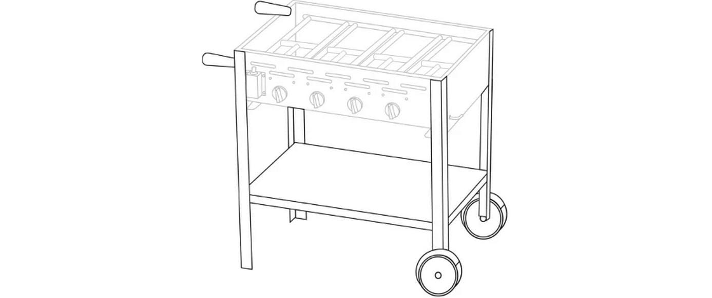 Blaser + Trösch Untergestell PROFI 4 fahrbar, silber
