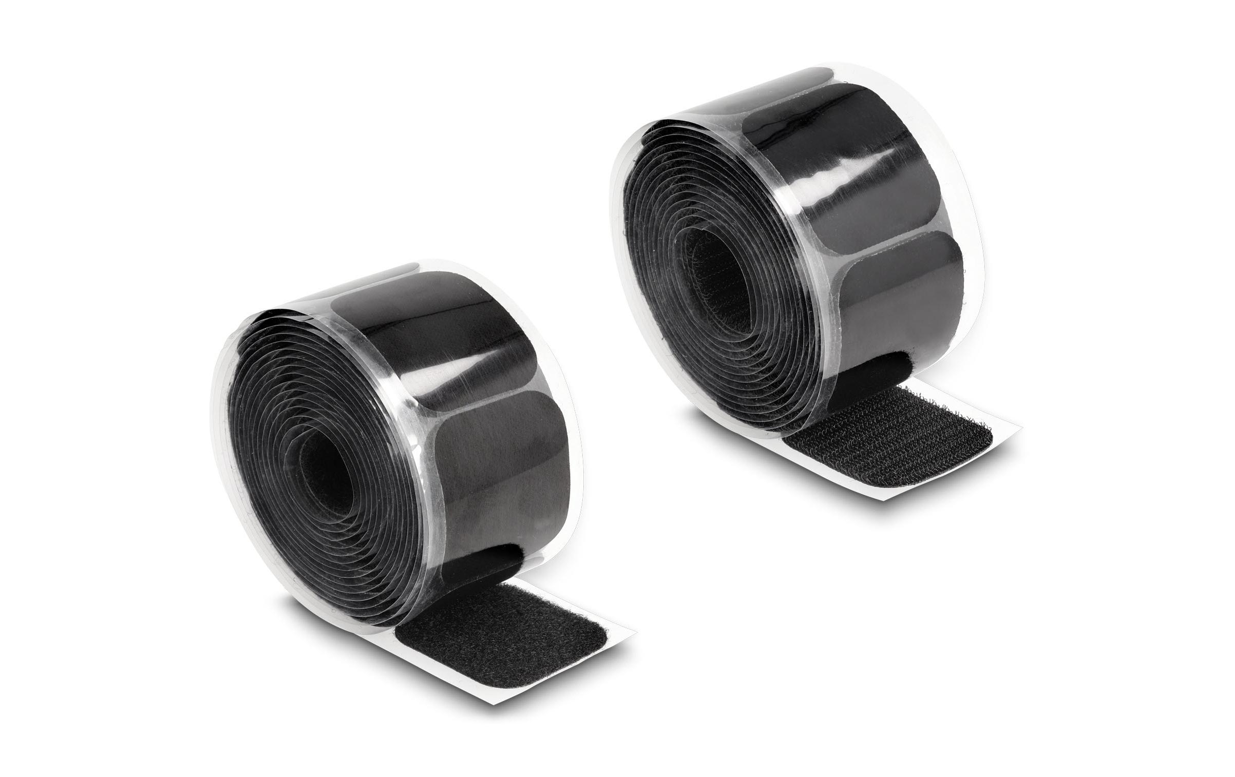 Delock Klettpad auf Rolle selbstklebend Schwarz, 3 m Delock Klettpad auf Rolle selbstklebend Schwarz, 3 m