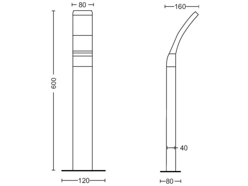 Philips Sockelleuchte Splay, 12 W, 1100 lm, 2700 K, 60 cm, Anthrazit