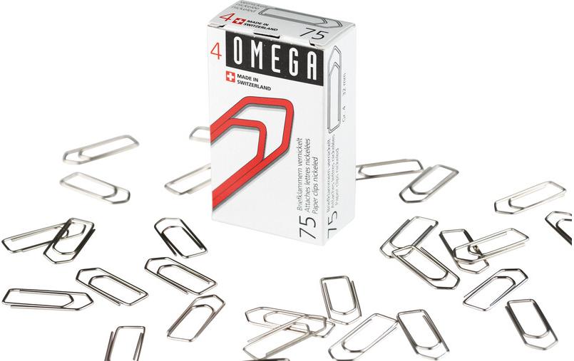 Omega Büroklammer No4 vernickelt, 32 mm 75 Stück Omega Büroklammer No4 vernickelt, 32 mm 75 Stück