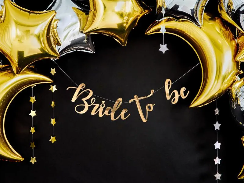 Partydeco Girlande Bride to be 80 x 19 cm, Gold