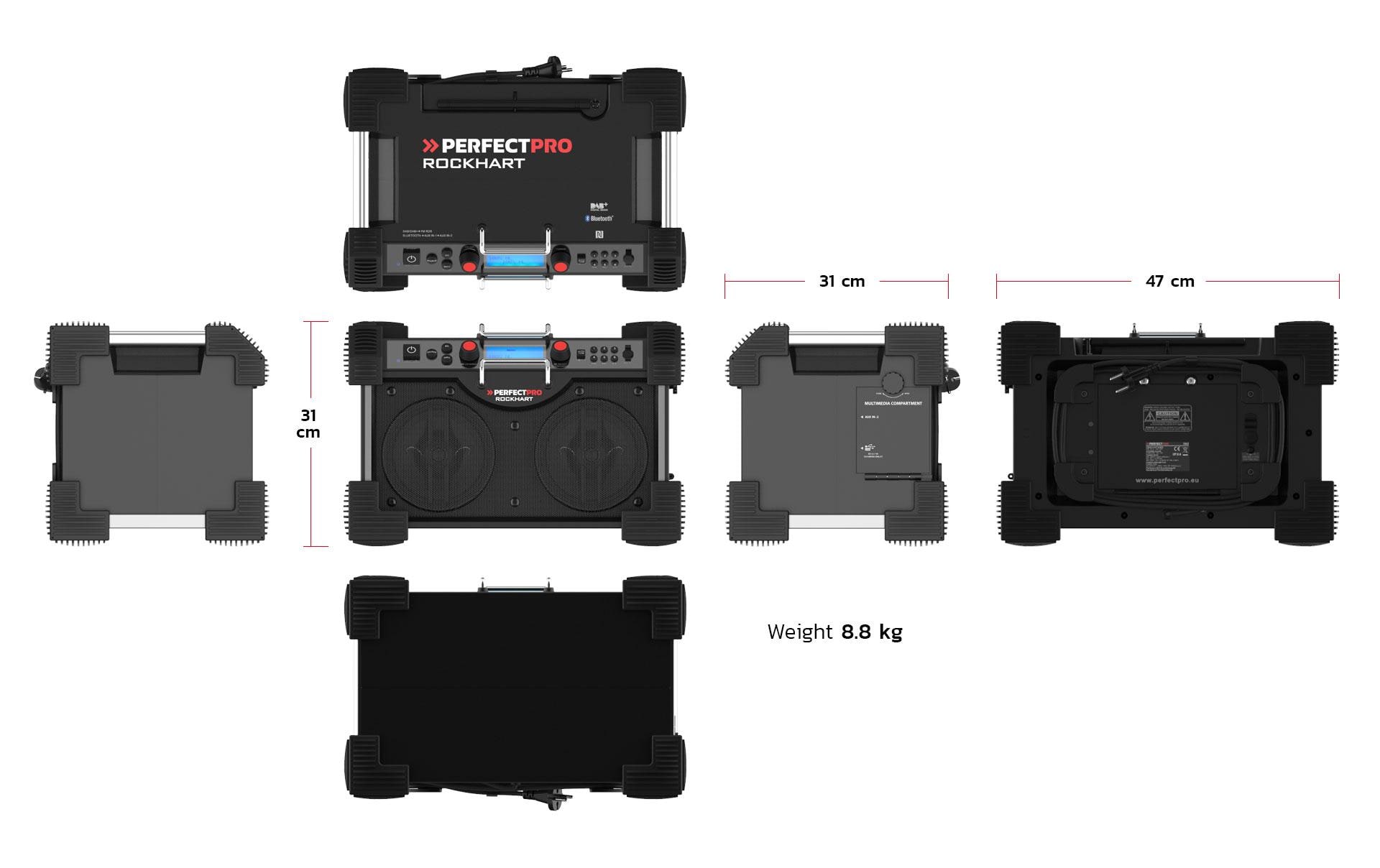 Perfectpro DAB+ Radio ROCKHART Schwarz