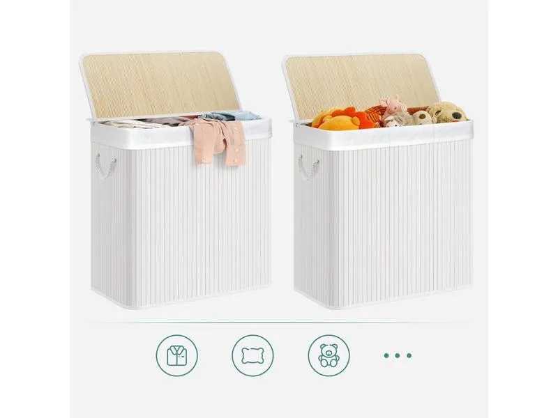 Songmics Wäschekorb mit Deckel 150 l, Weiss Songmics Wäschekorb mit Deckel 150 l, Weiss