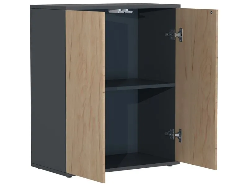 VCM Kommode Dalosa 60 x 73 cm, Braun/Grau