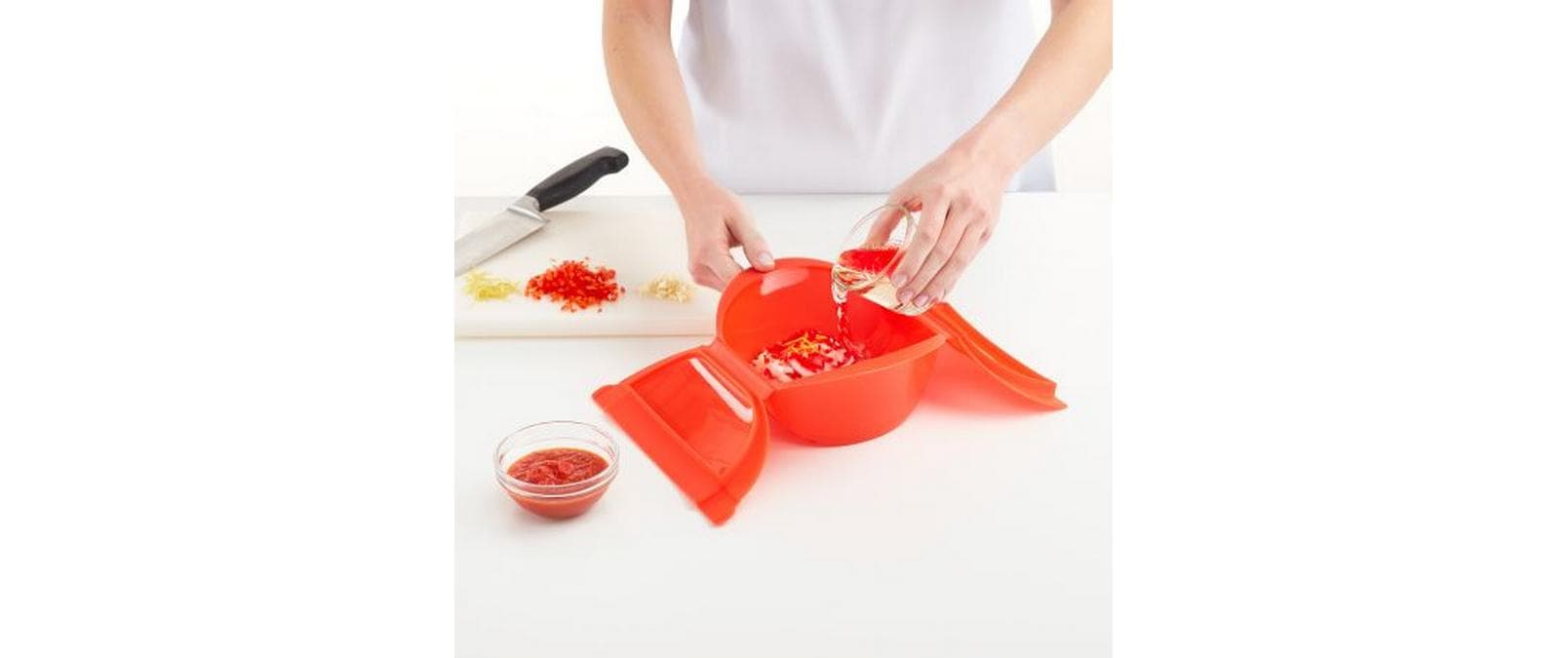 Lékué Mikrowellen-Dampfgarer Tief Rot