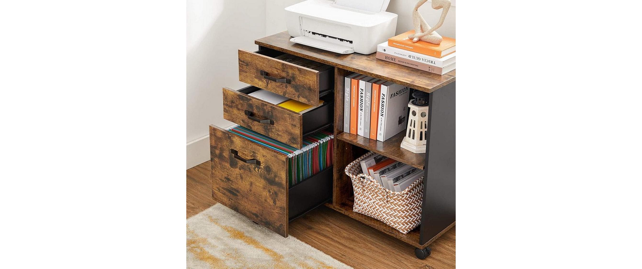 Songmics Aktenschrank mit Rollen 80 x 40 x 66 cm