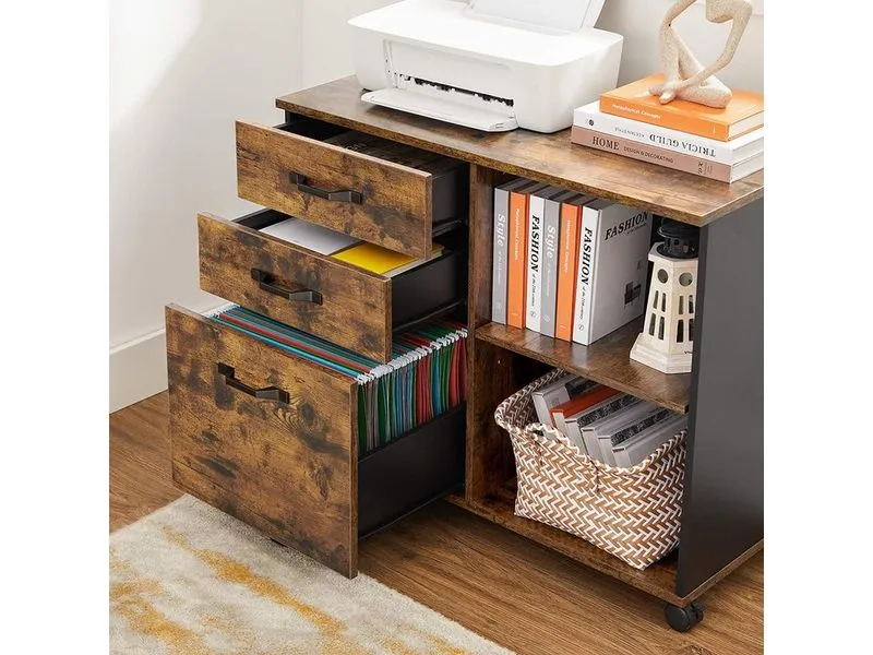 Songmics Aktenschrank mit Rollen 80 x 40 x 66 cm