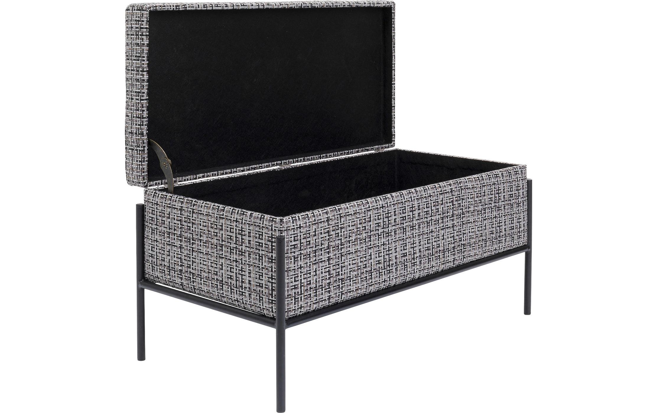 Kare Sitztruhe Buttons Storage B&W Klein, 80 cm, Grau