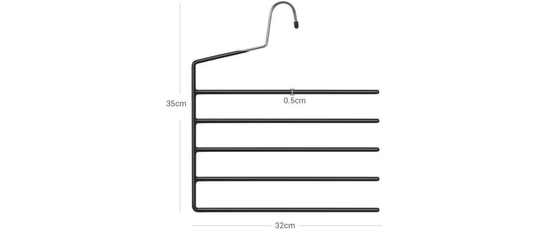 Songmics Kleiderbügel Mehrfach 4 Stück, Schwarz