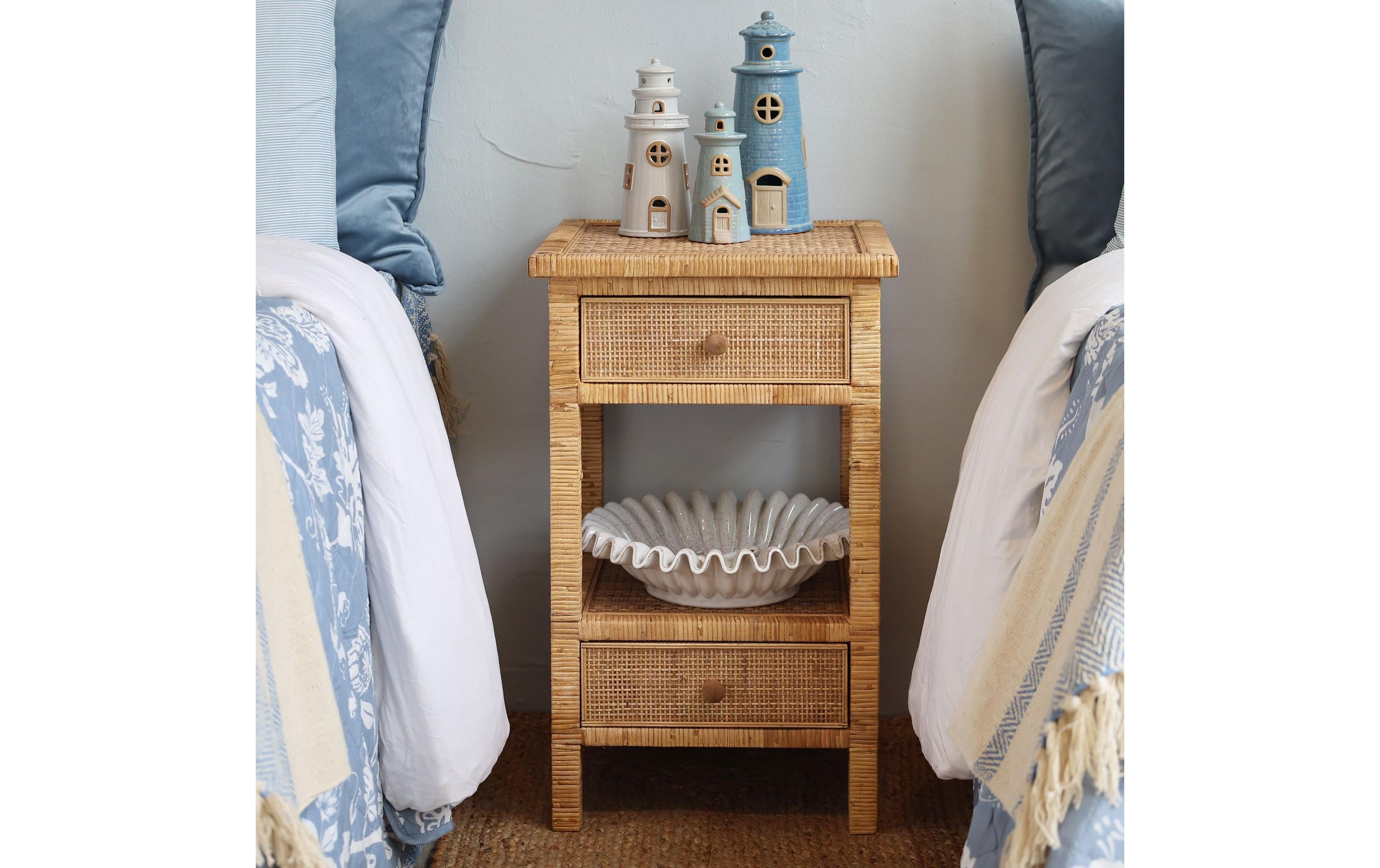 Chic Antique Nachttisch geflochten 40 x 66 cm, Braun