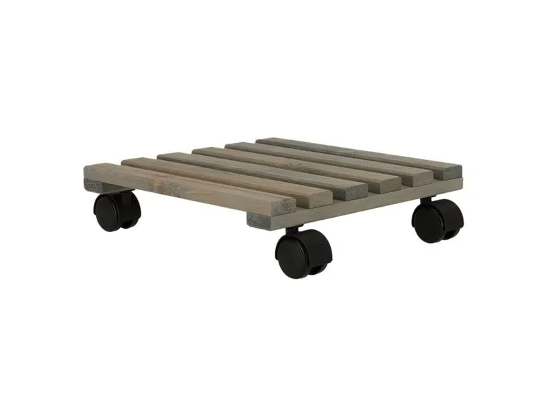 Esschert Design Rolleruntersetzer Quadratisch L Grau/Schwarz