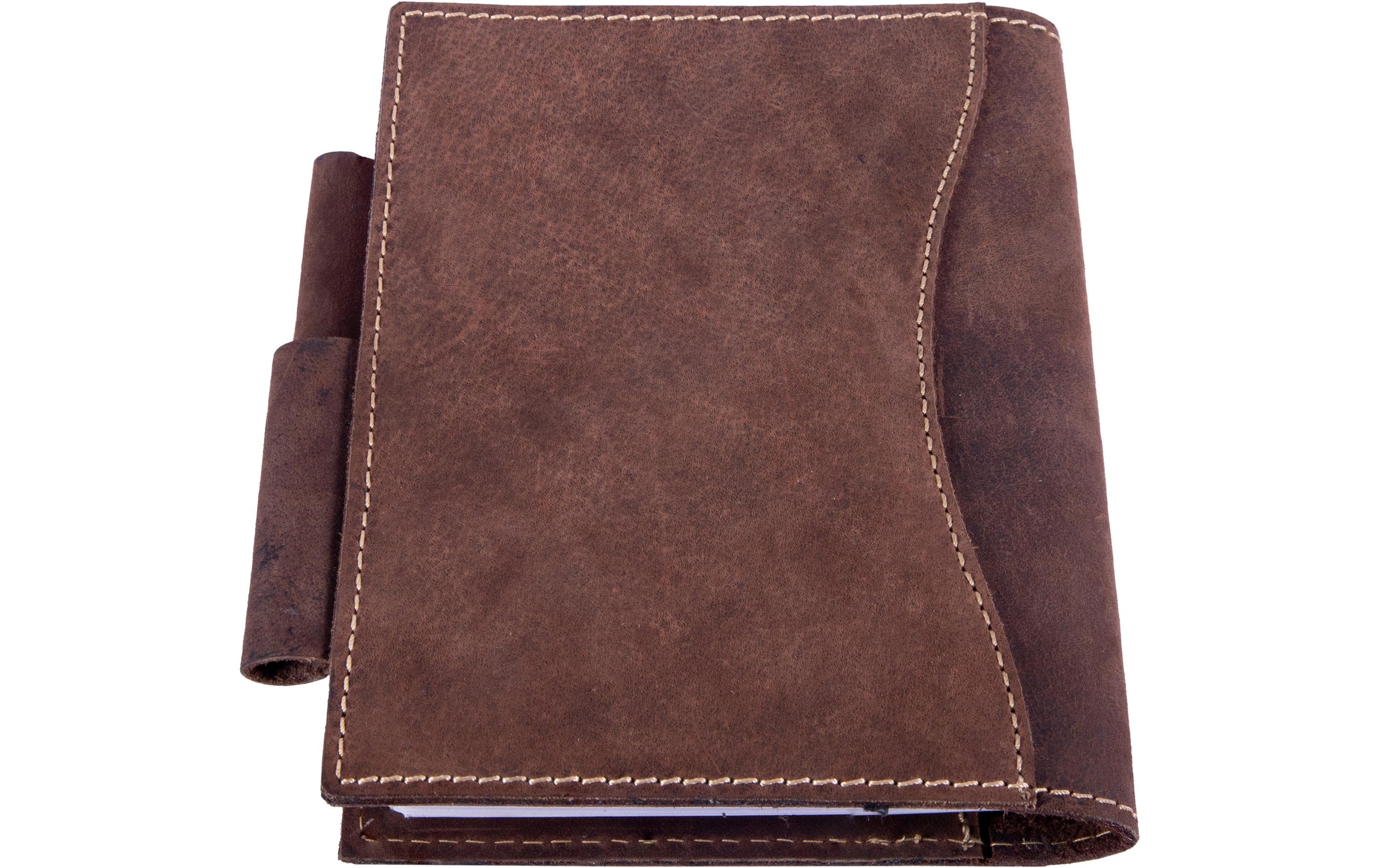 Alpenleder Notizbuch Goethe A6, liniert, Büffelleder braun