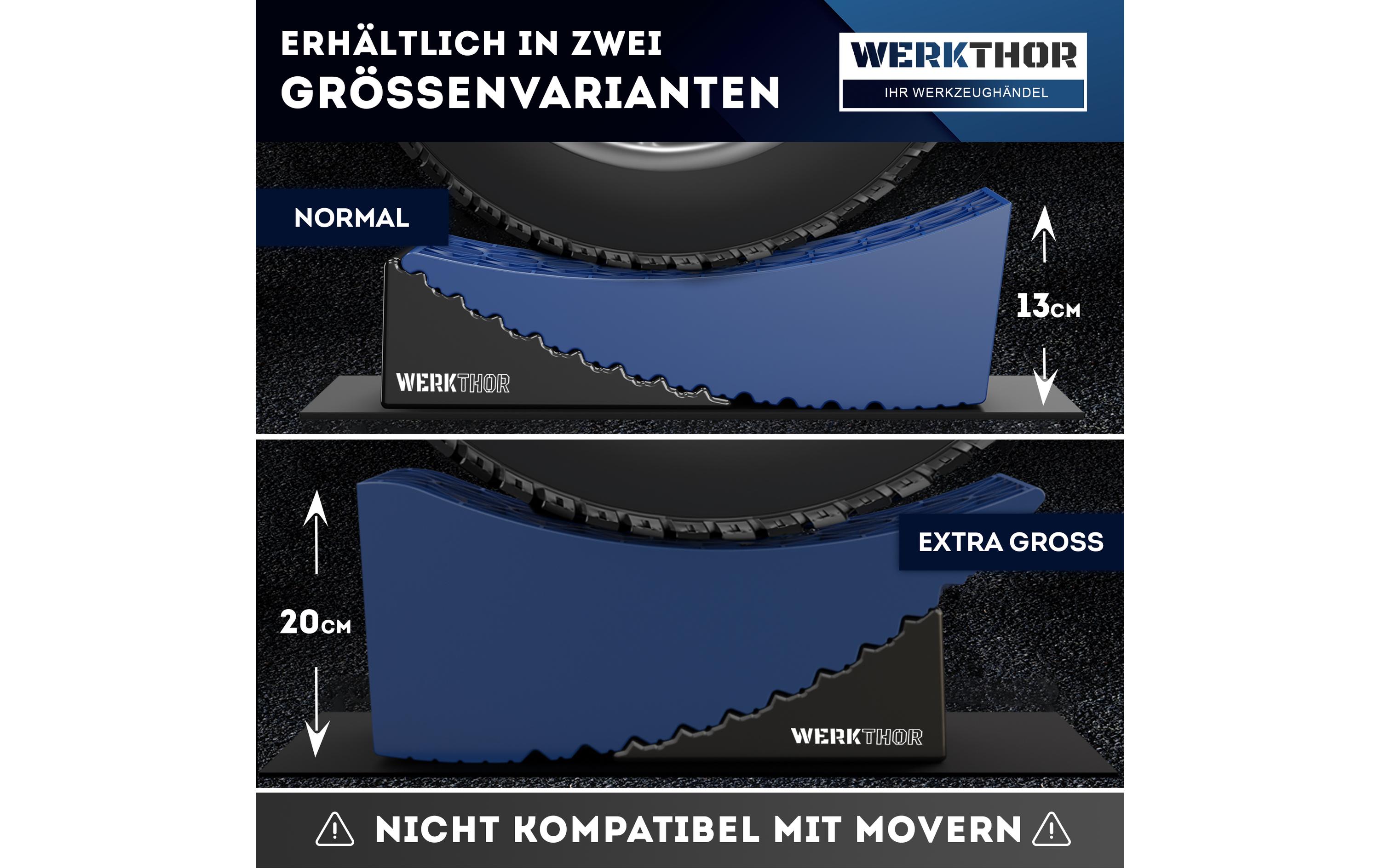 Werkthor Stufenlose Auffahrkeile 2er Set, Blau