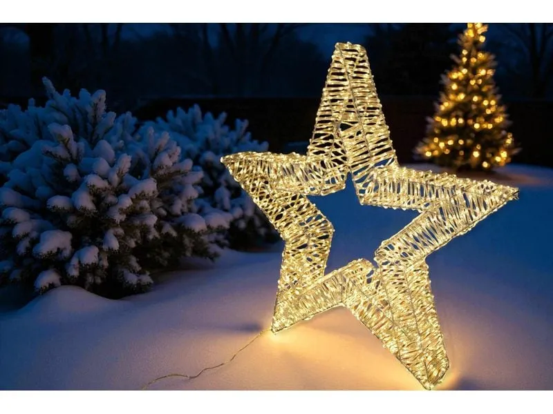 Dameco LED-Figur Stern, 1500 LEDs, 11 x 90 cm, Silber Dameco LED-Figur Stern, 1500 LEDs, 11 x 90 cm, Silber