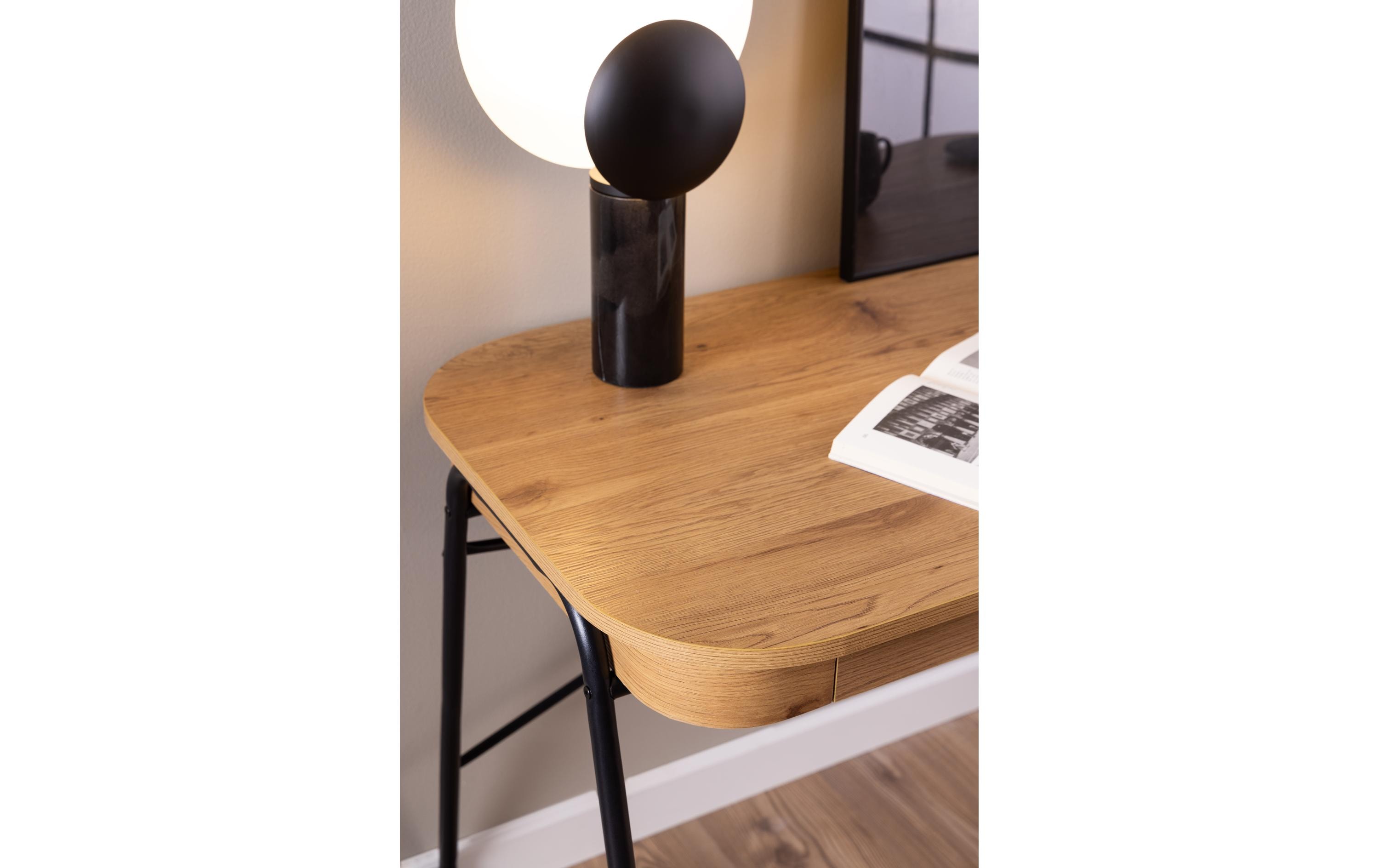 AC Design Tisch Blueton, Schwarz matt / Wildeiche matt