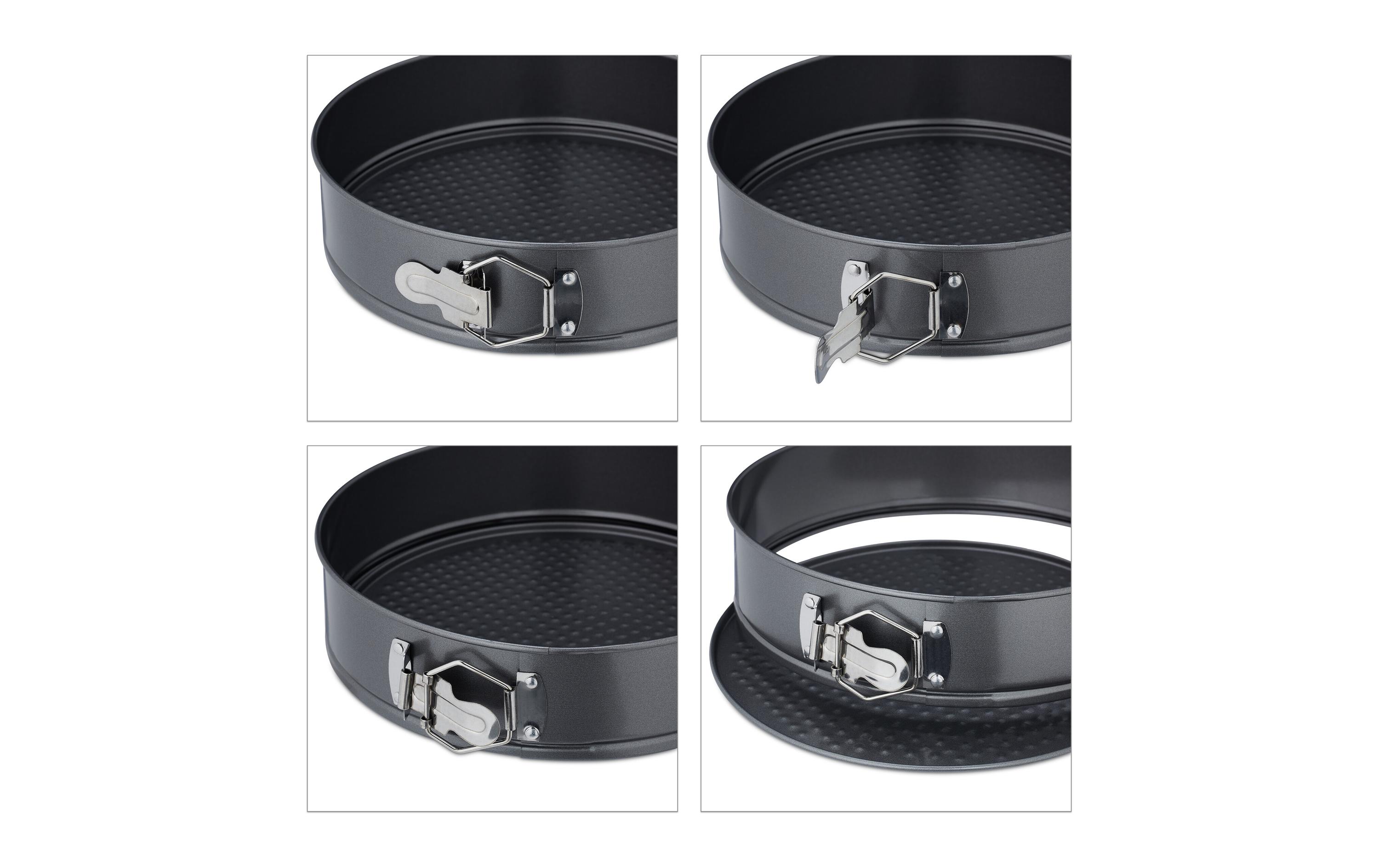 relaxdays Springform 18 cm/ 20 cm/ 22 cm/ 24 cm, Anthrazit