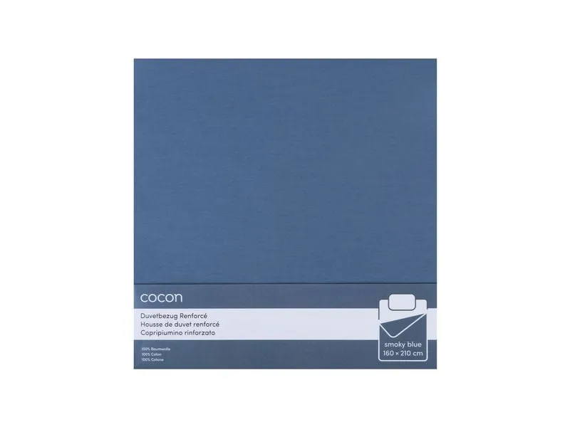 COCON Duvetbezug Renforcé 160 x 210 cm, Smoky Blue