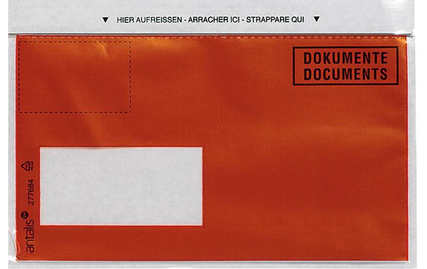 Antalis Dokumententasche C6/5 Druck, Fenster links, 1000 Stück, Rot Antalis Dokumententasche C6/5 Druck, Fenster links, 1000 Stück, Rot