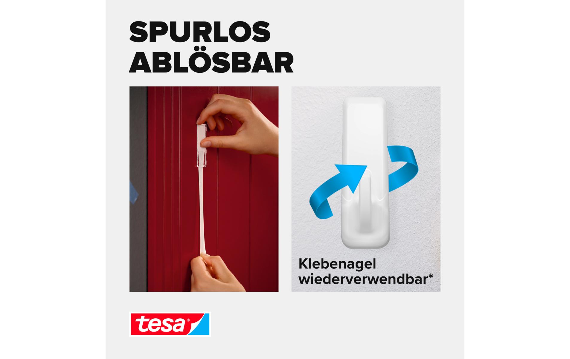 tesa Klebehaken Powerstrips Haken XL Rechteckig Weiss, 3 kg