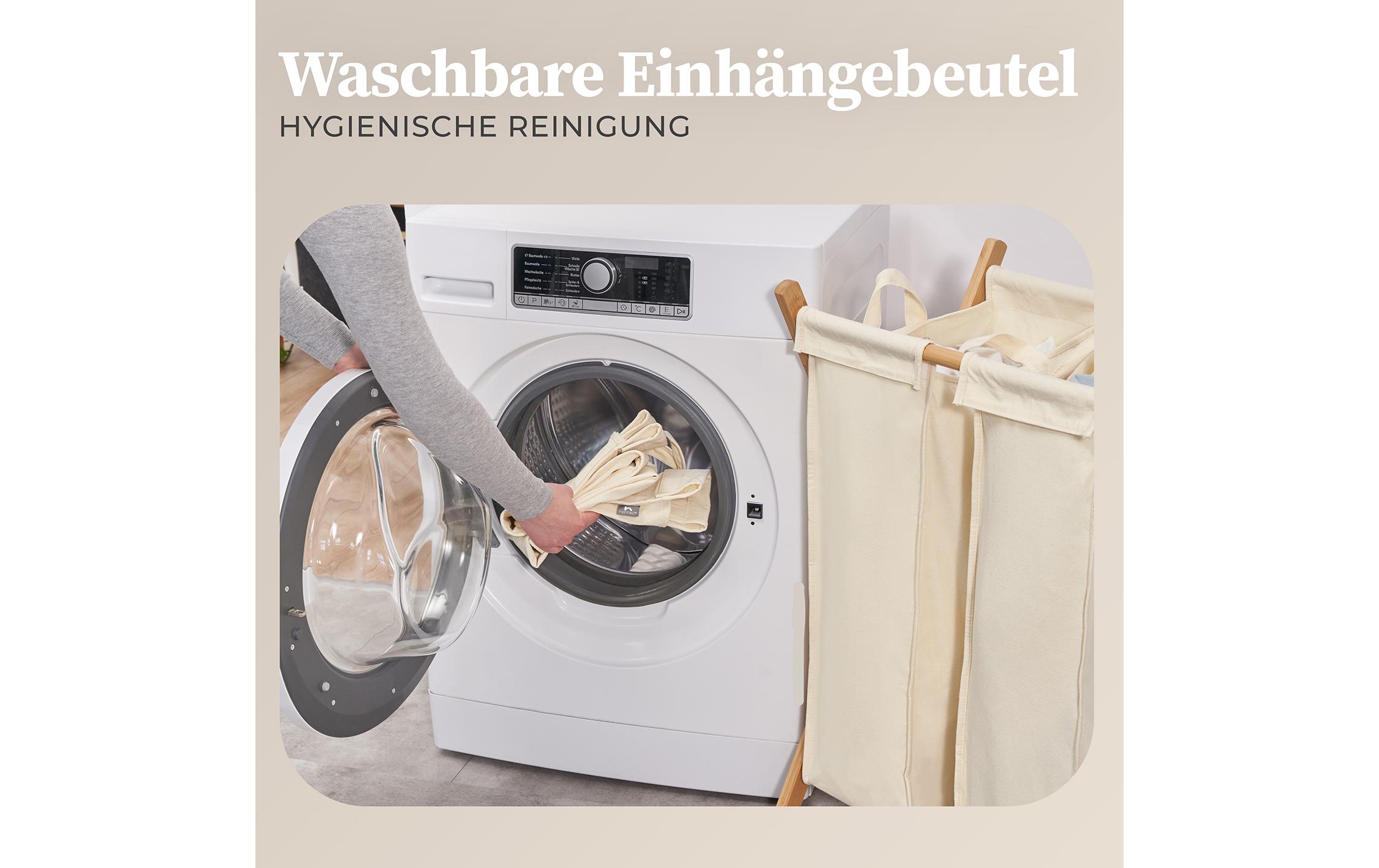 Hennez Wäschekorb Xavier 150 l, Grau/Nature