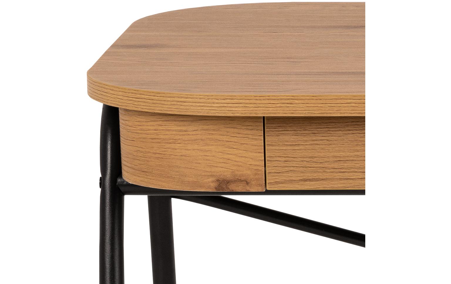 AC Design Tisch Blueton, Schwarz matt / Wildeiche matt