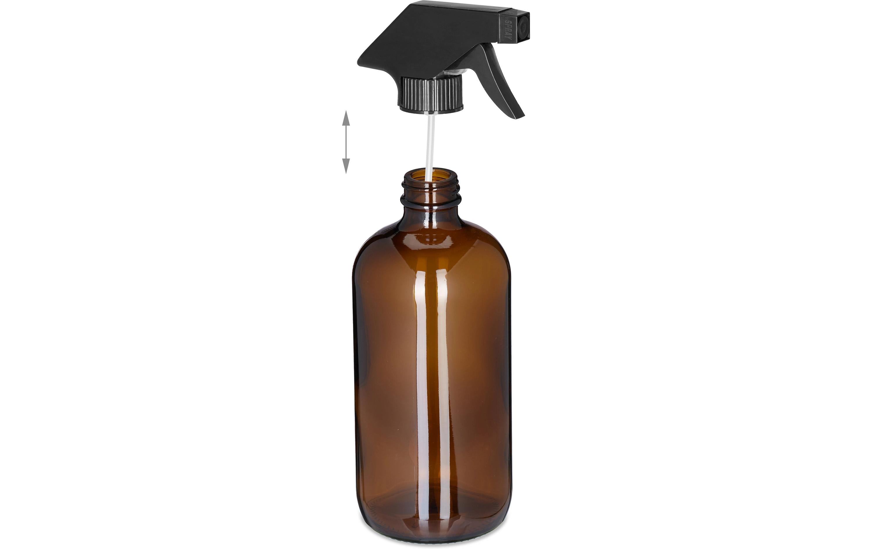 relaxdays Sprühflaschen 500 ml, Braun, 4 Stück