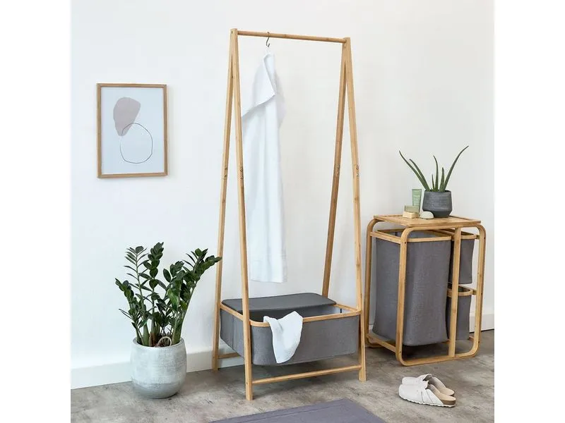 Lumaland Lumaland Kleiderständer aus Bambus 159 x 60 x 45 cm Grau Lumaland Lumaland Kleiderständer aus Bambus 159 x 60 x 45 cm Grau