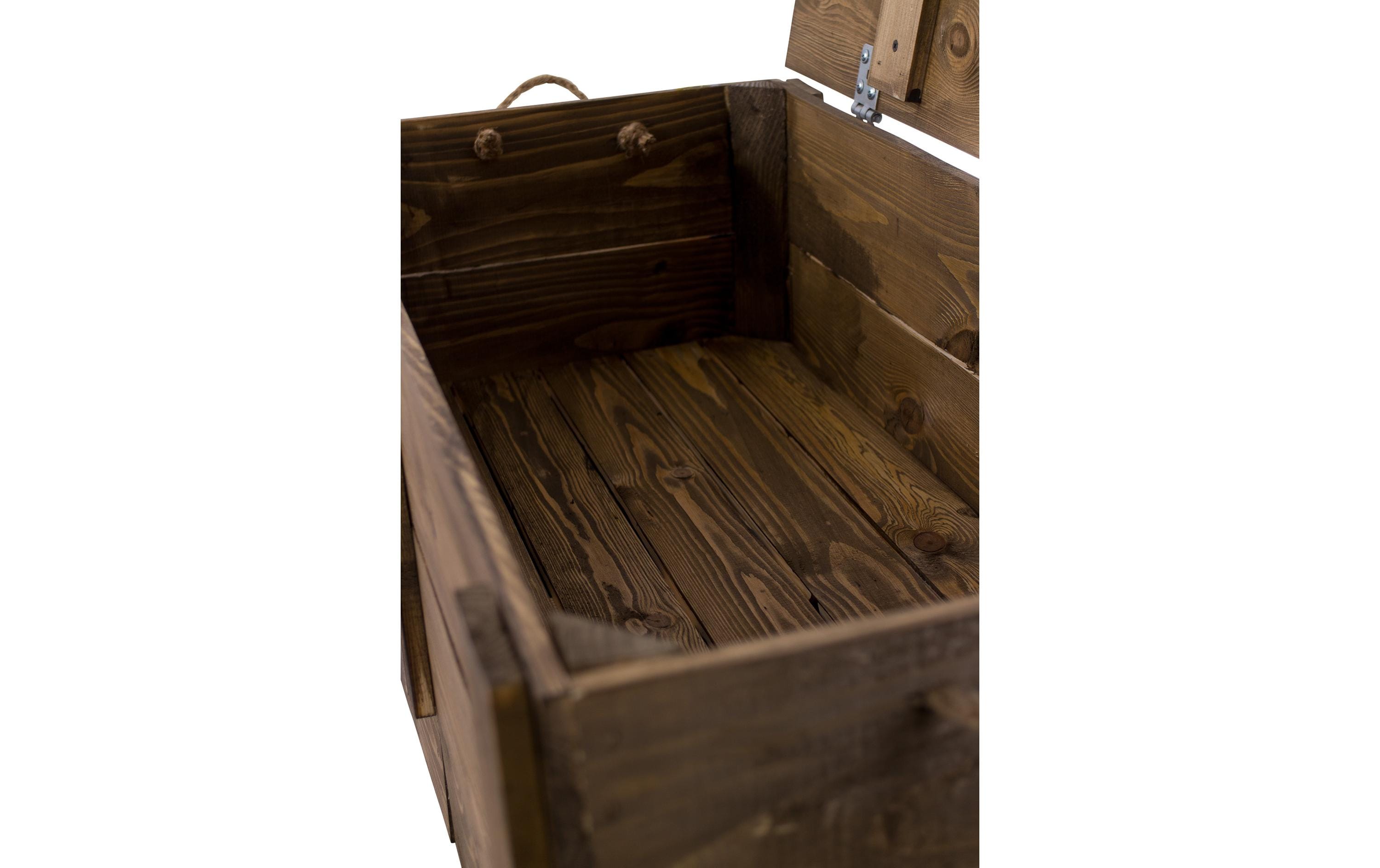 Holz Zollhaus Truhe Vintage Braun, 85 x 40 cm