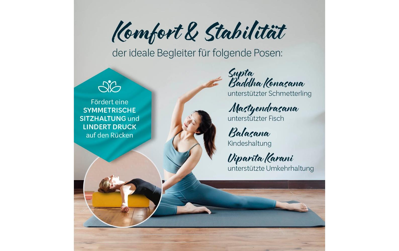 DoYourYoga Yoga-Bolster Paravati mit Bio-Dinkelspelz Gelb