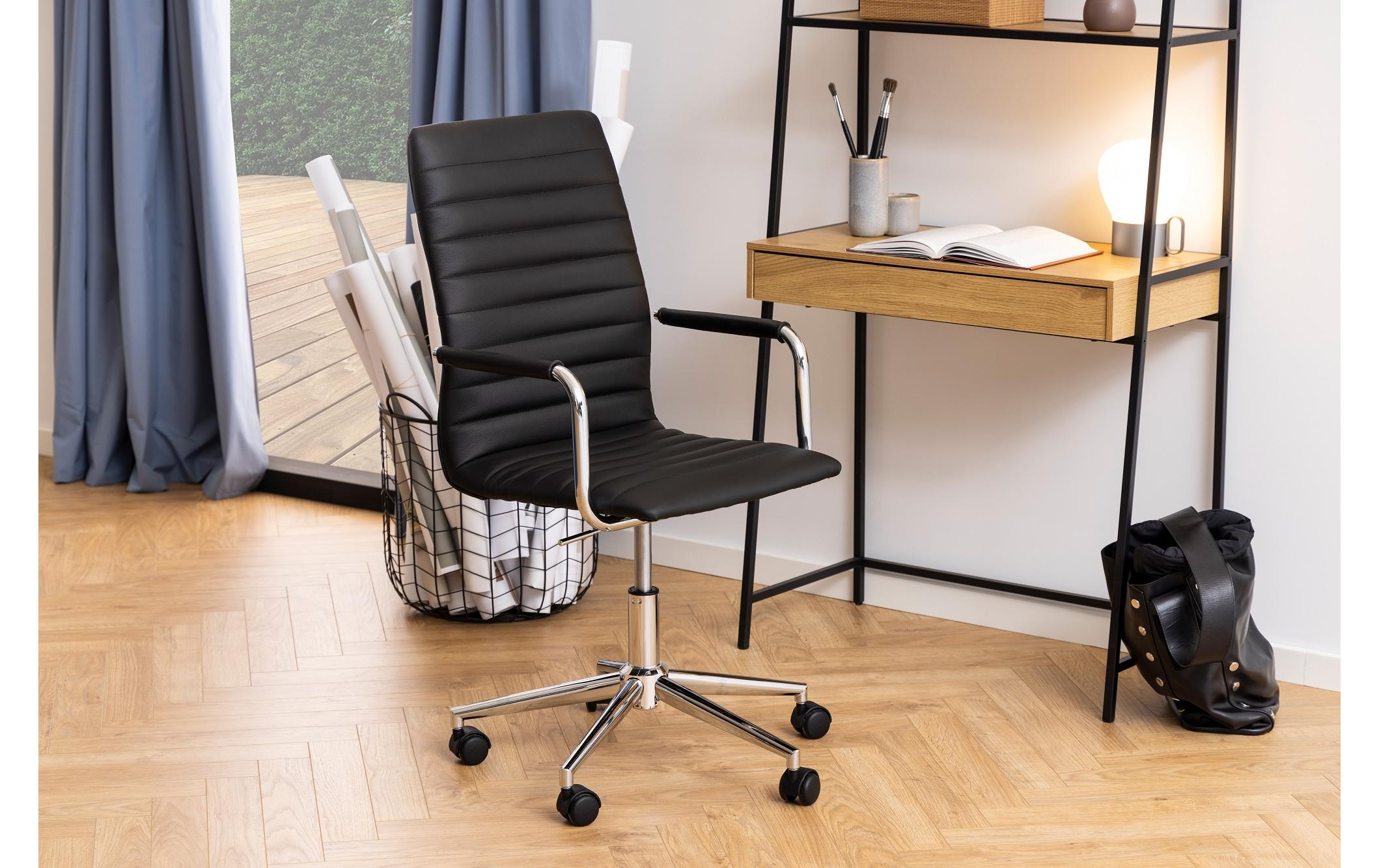 AC Design Bürostuhl Winslow, mit Polsterrücken und Armlehnen, Schwarz