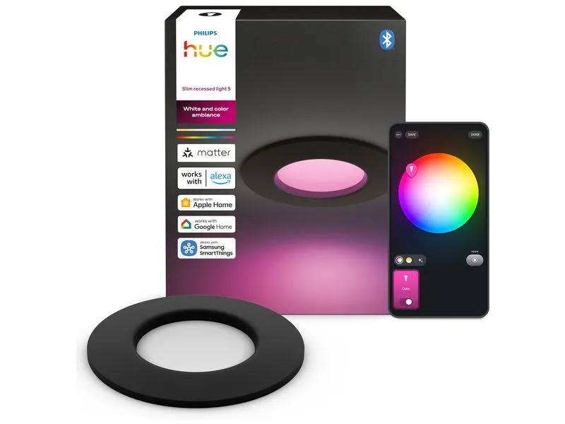 Philips Hue Deckenleuchte WCA Slim Recessed Light S Schwarz