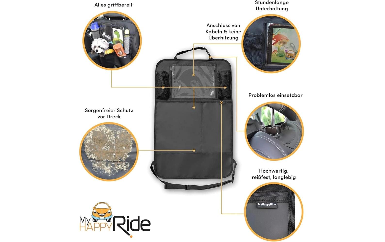 MyHappyRide Rückenlehnenschutz Trittmatte Autositz Schoner