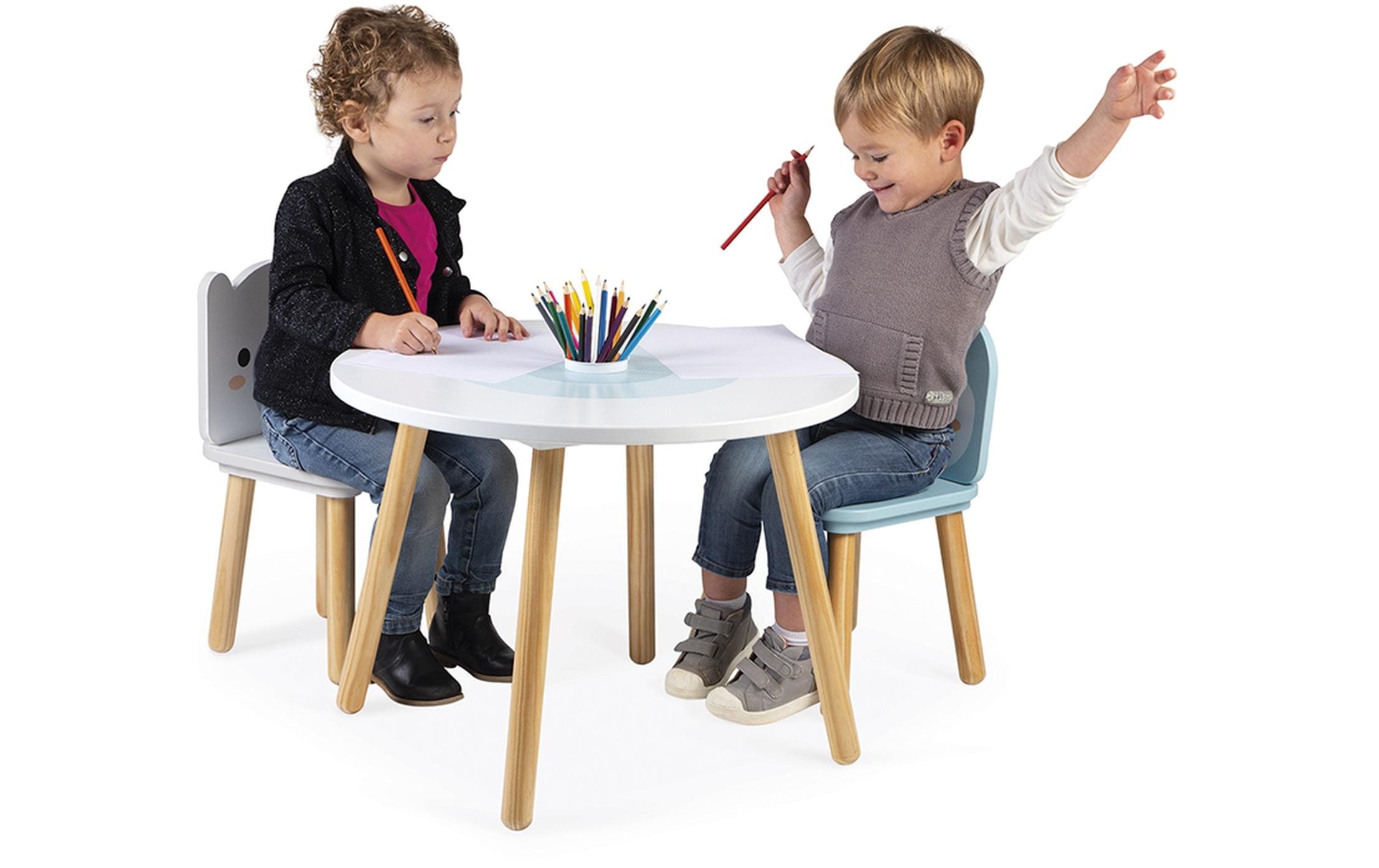 Janod Kindertisch- und Stuhlset Arktis 3-teilig