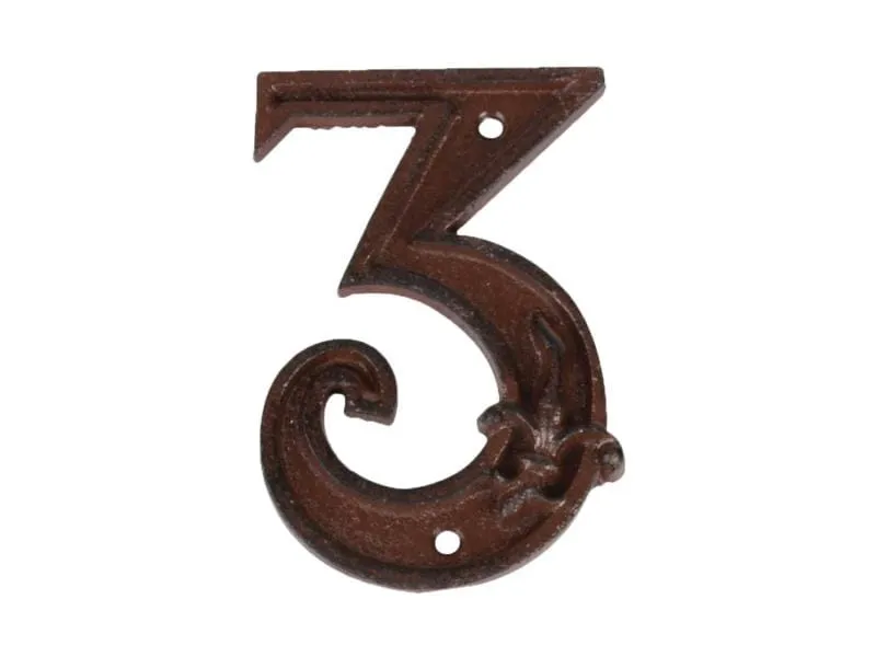Esschert Design Hausnummer 3 aus Gusseisen Esschert Design Hausnummer 3 aus Gusseisen