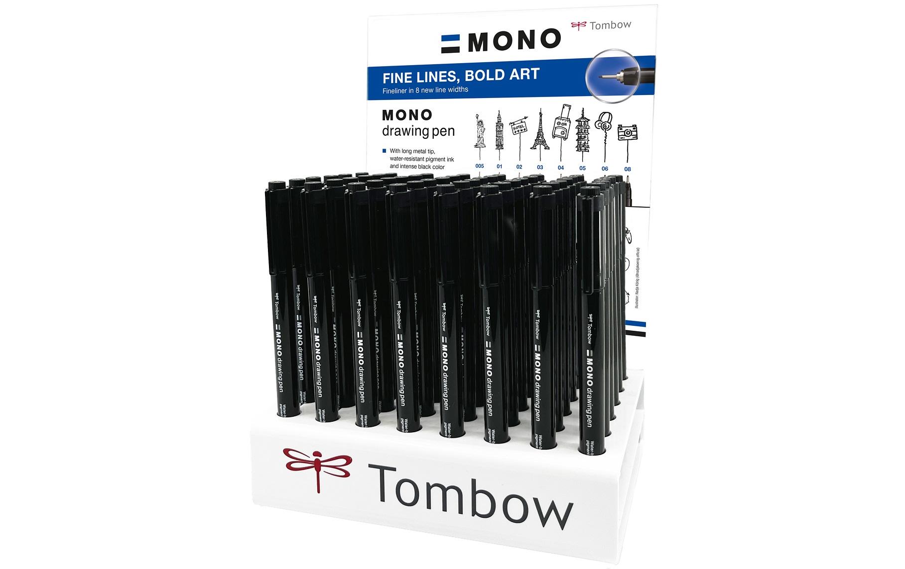 Tombow Fineliner MONO drawing pen 8 x 6 Stück, Schwarz
