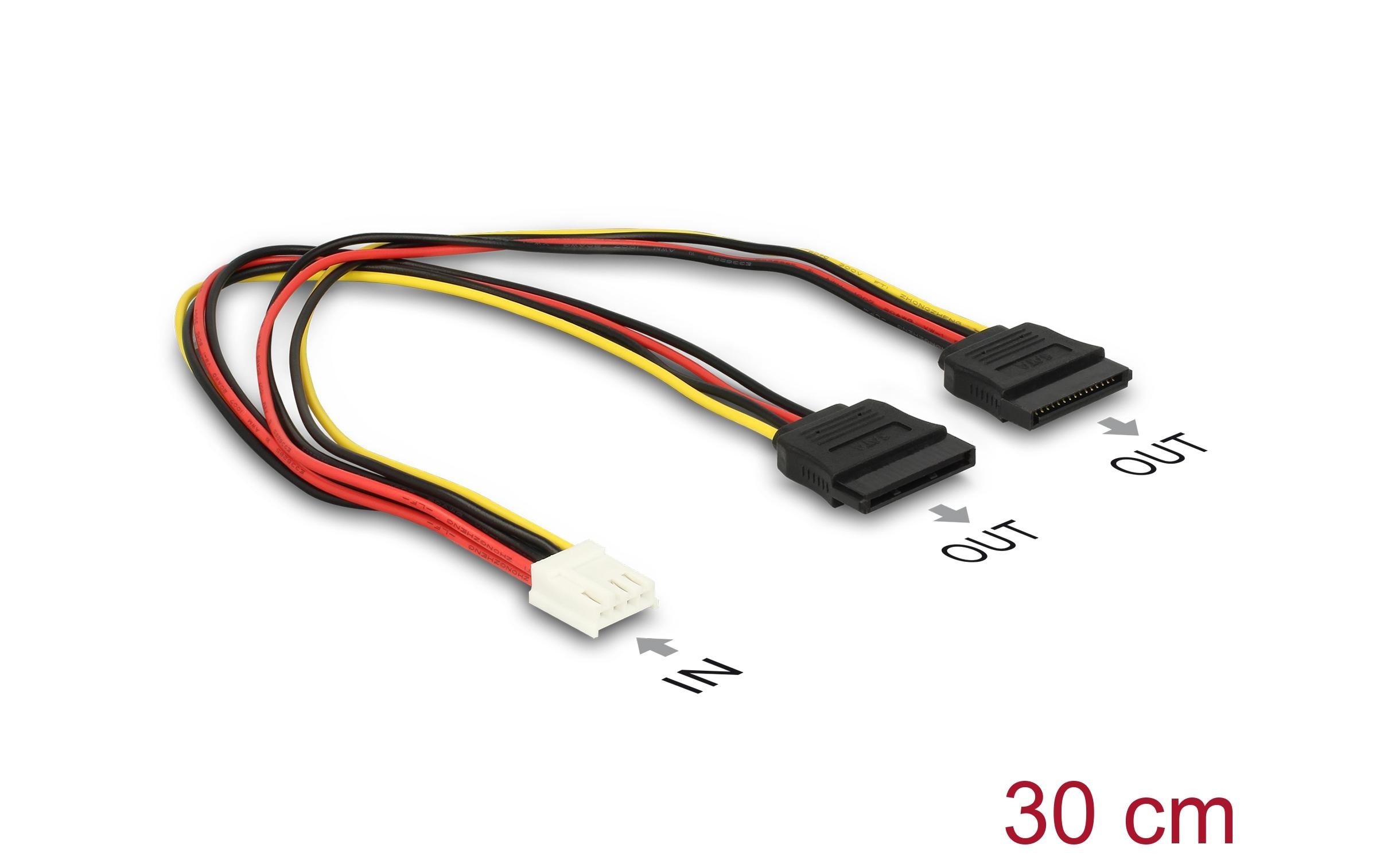 Delock Stromkabel 0.3m, Floppy 4p/2x SATA 15p 30 cm Delock Stromkabel 0.3m, Floppy 4p/2x SATA 15p 30 cm