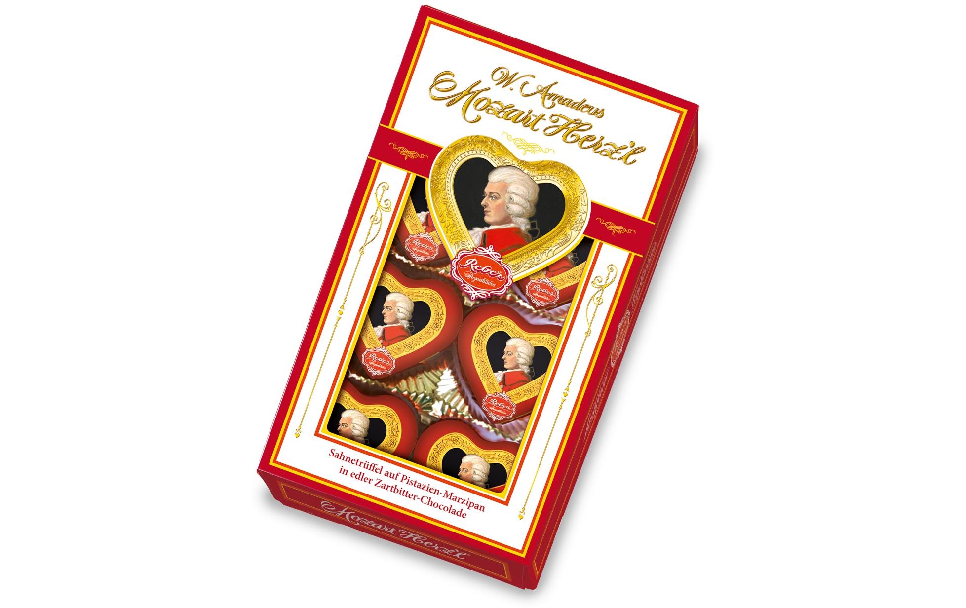 Reber Schokoladen-Pralinen Mozart Herzen 80 g Reber Schokoladen-Pralinen Mozart Herzen 80 g