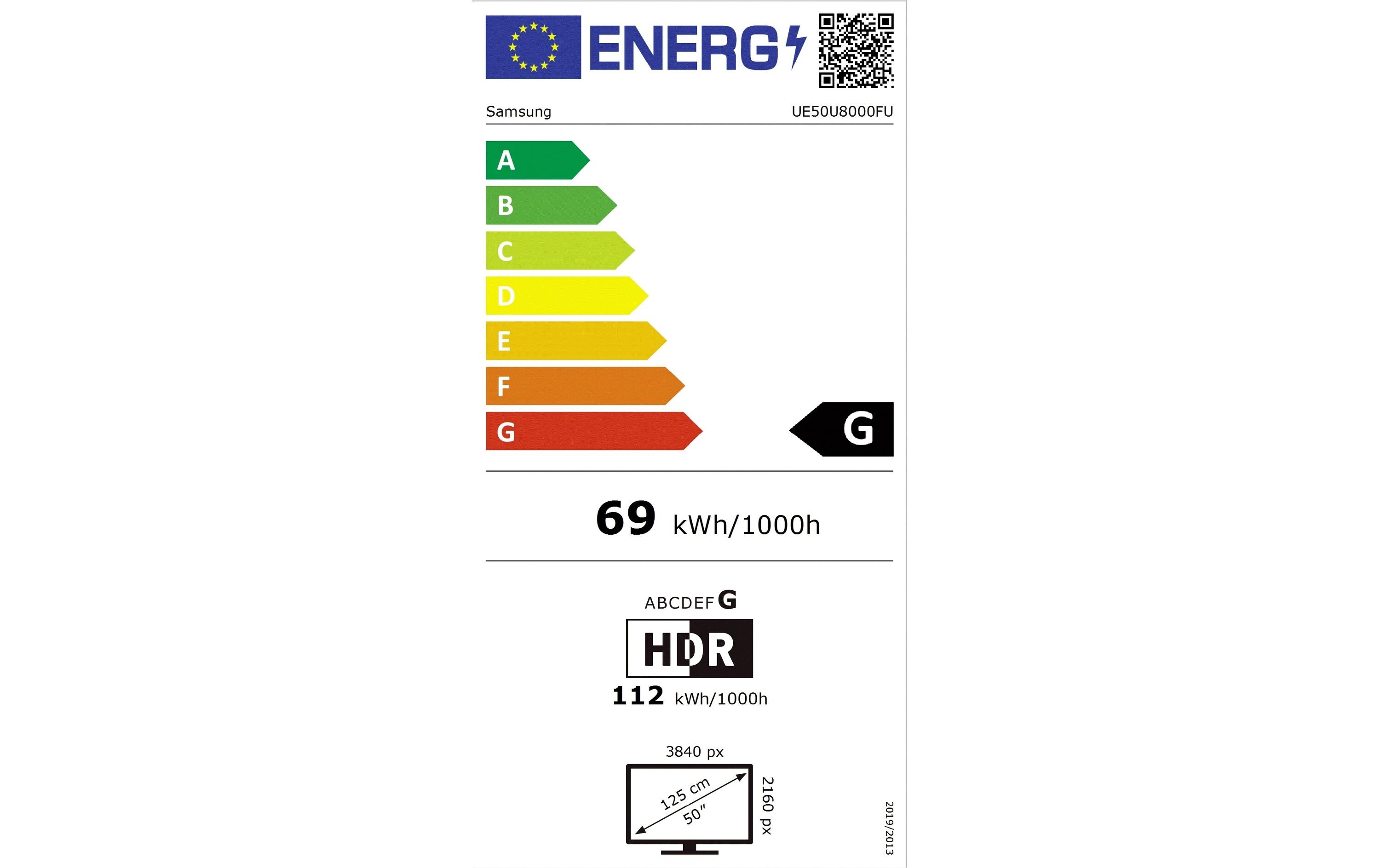 Samsung TV UE50U8000F 50'' U8000F Crystal UHD 4K TV, 2025