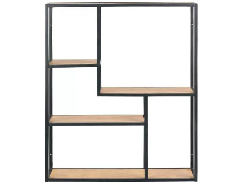 AC Design Wandregal Seaford 75 x 20 x 91 cm, Nature/Schwarz