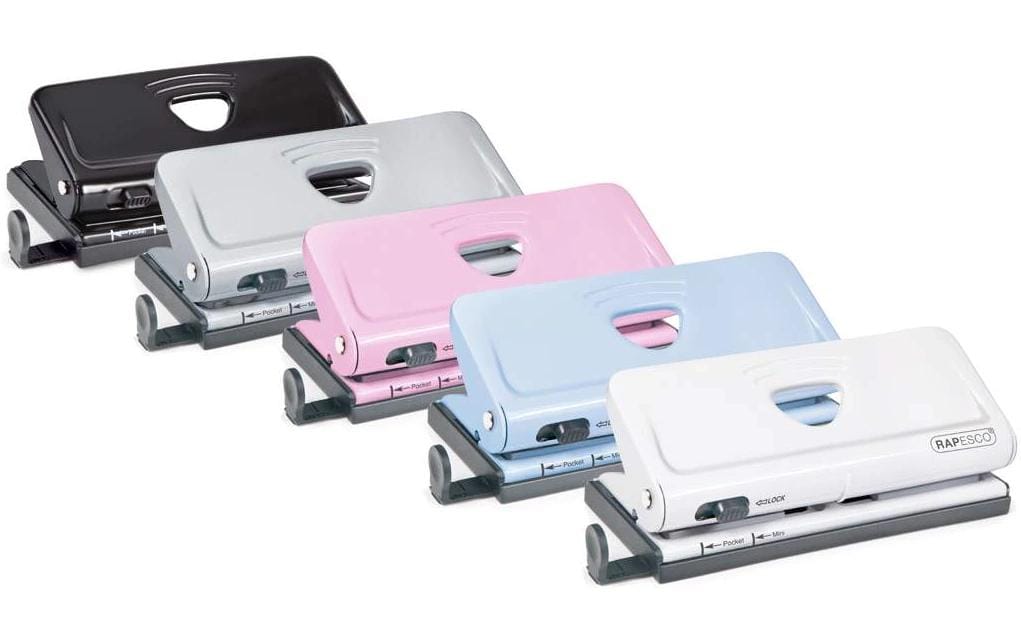 Rapesco Verstellbarer 6-fach Terminplanerlocher 10 Blatt, Weiss