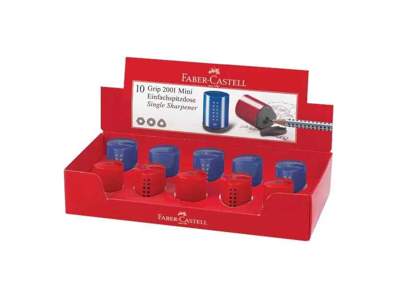 Faber-Castell Spitzer Grip 2001 Mini 10 Stück, Blau und Rot Faber-Castell Spitzer Grip 2001 Mini 10 Stück, Blau und Rot