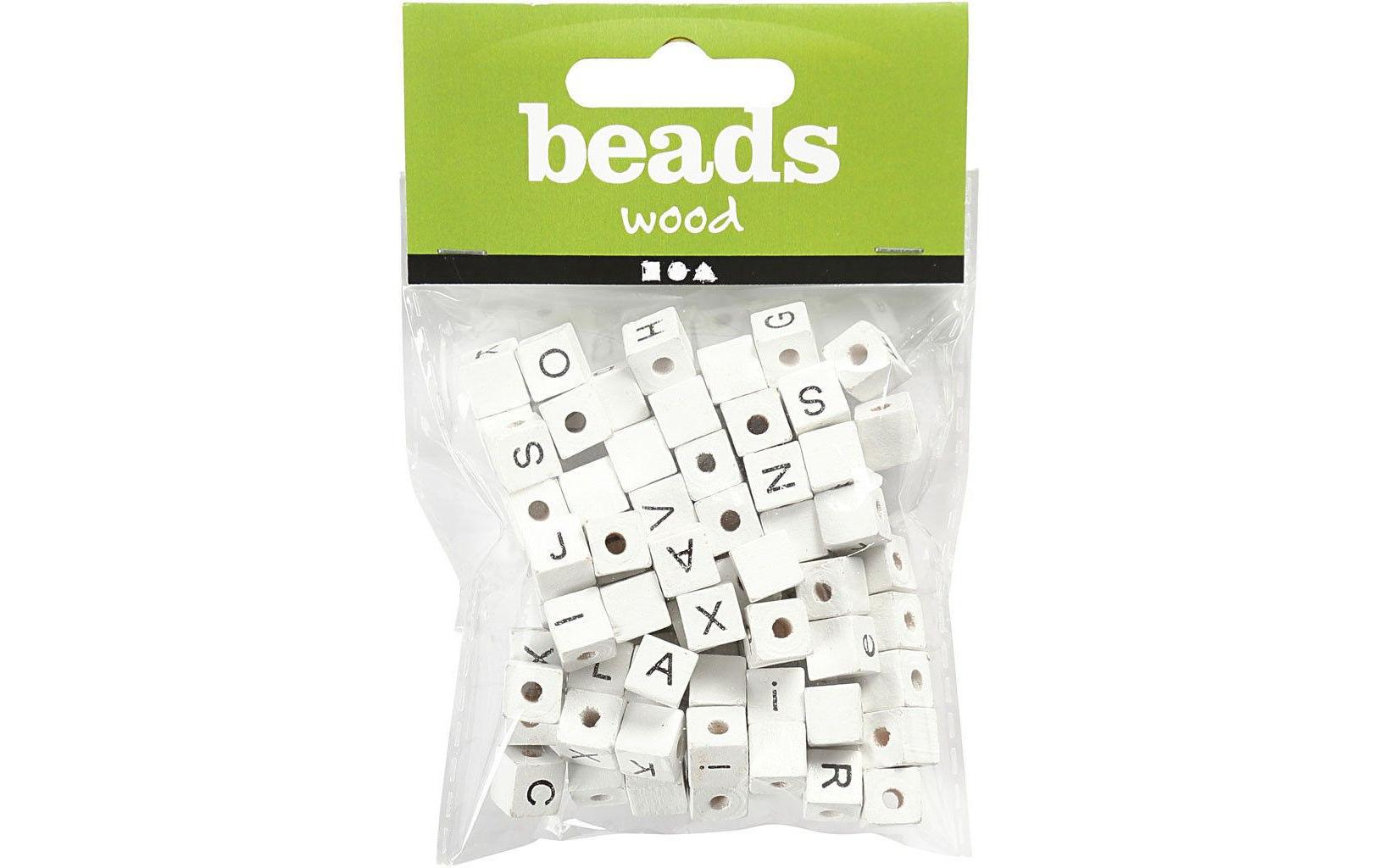 Creativ Company Buchstabenperlen 8 mm x 8 mm x 8 mm Holz