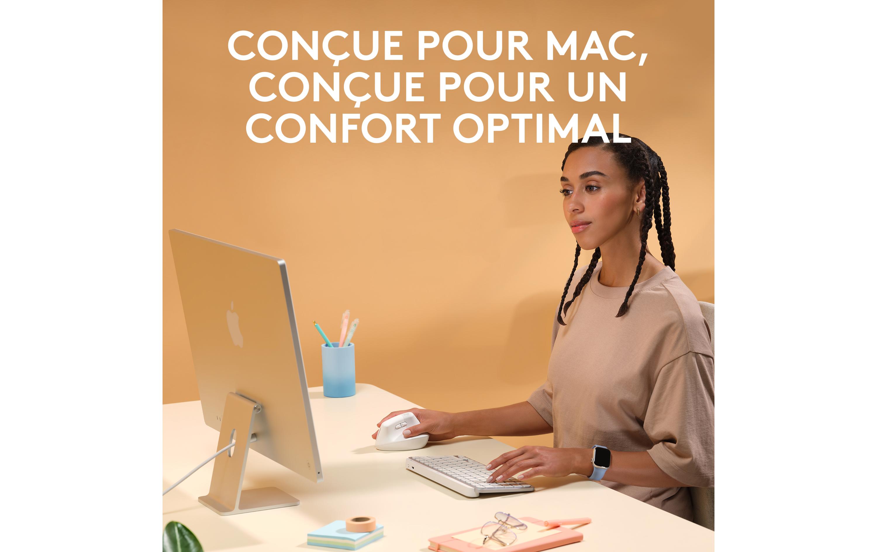 Logitech Ergonomische Maus Lift for Mac off-white