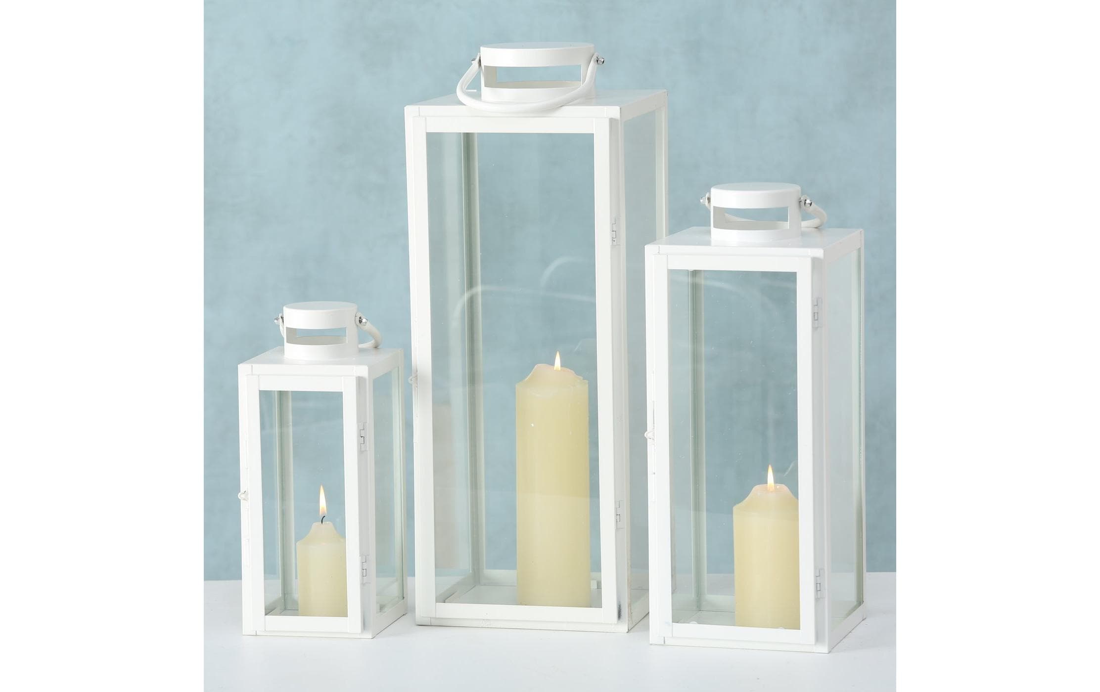 Boltze Laterne Arana 3-teilig, Transparent/Weiss