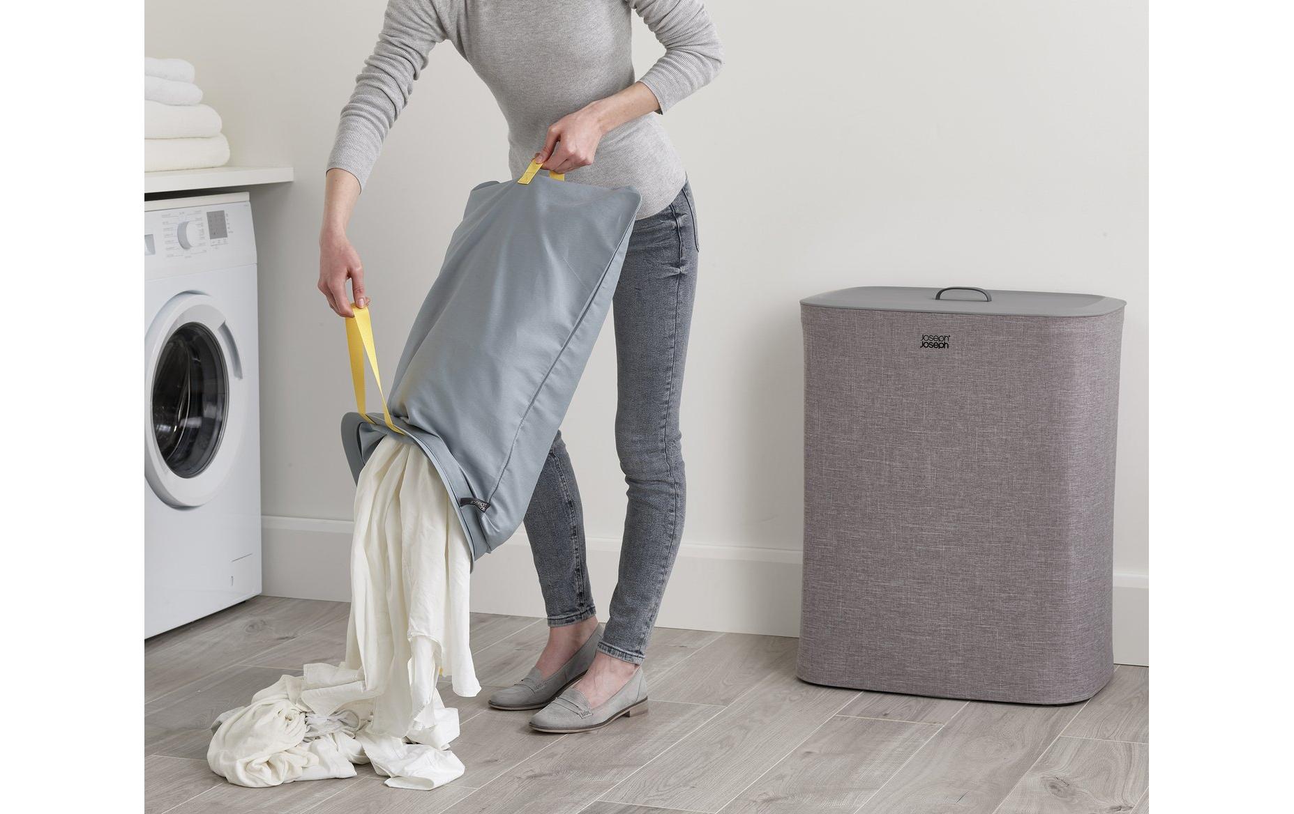 Joseph Joseph Wäschesammler Tota 90 L, 2x 45 L, Grau