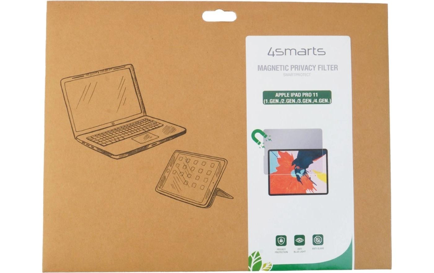 4smarts Tablet-Schutzfolie Privacy Filter für Apple iPad Pro 11