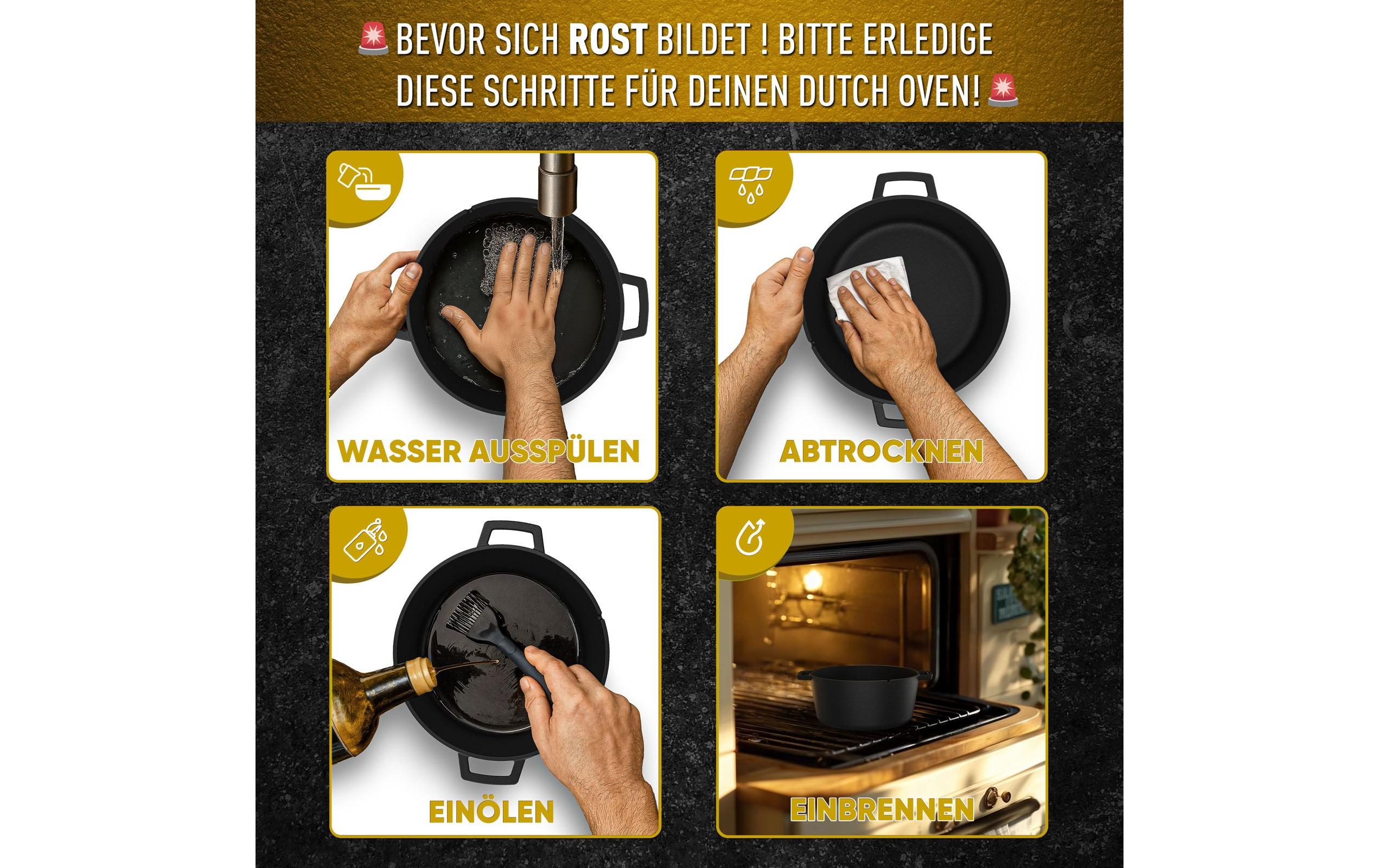 Gusskoenig Dutch Oven -Topf 4.8 l und Pfanne 1.8 l