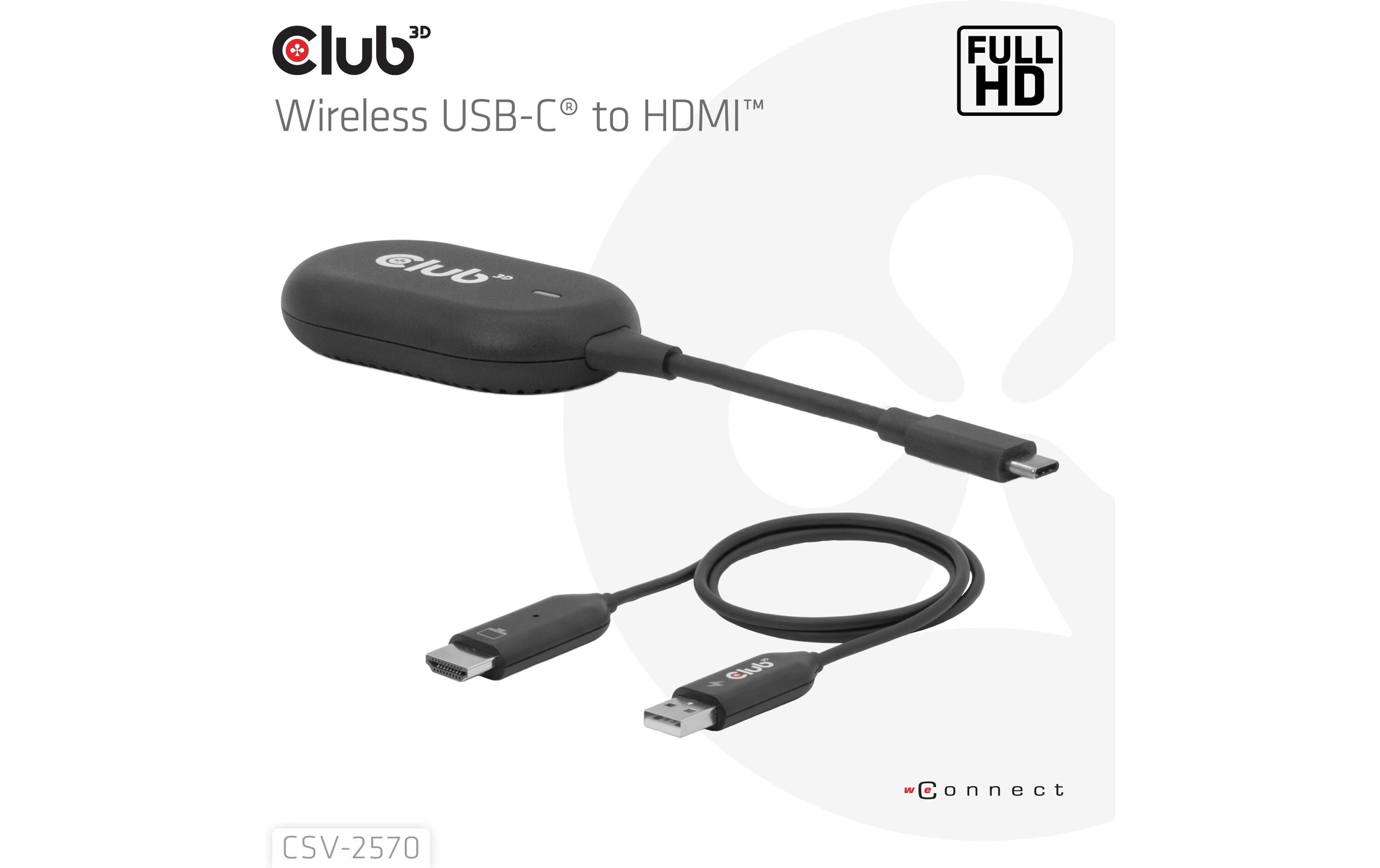 Club 3D CSV-2570 Drahtloser Sender und -Empfänger USB Type-C - HDMI